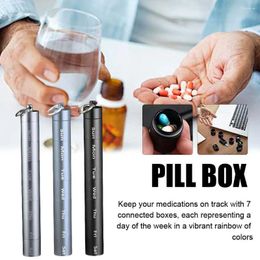 Storage Bottles Weekly Aluminium Alloy Cylinder Case Container BPA Free Portable Waterproof Emergency Organizer Holder