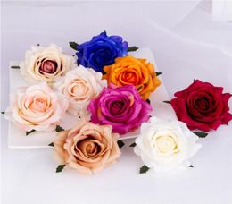 50pcs 9Colors 7cm Autumn Rose Head Artificial Flowers For DIY Wedding Decoration Wall Arch Stage Background Sencery Bouquet Access1508309