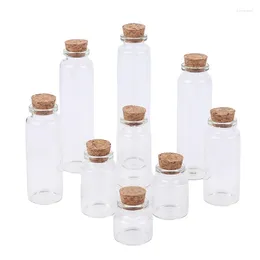 Storage Bottles 5PCS 10ml 15ml 20ml 25ml 30ml 40ml 50ml Cute Clear Glass With Cork Stopper Empty Spice Jars DIY Crafts Vials