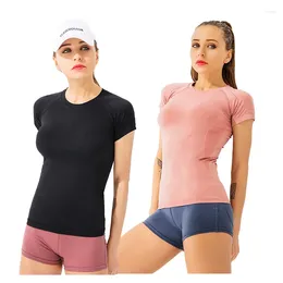 Active Shirts Women Yoga Top Seamless Jogging T Fitness Clothes Short Sleeve Gym Shirt Workout Running Wear Lady Sports
