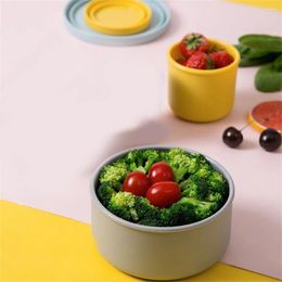 Dinnerware Water Cup Simple And Beautiful Storage Brown Bento Box Microwave Heating Watertight Yellow Green Lunch Blue