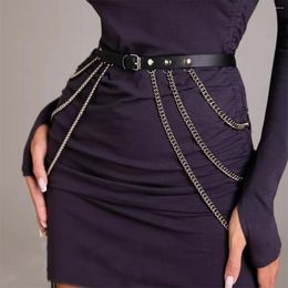 Belts Women Fashion Belt With Chain Leather Waist Leg Harness Adjustable Decorative Straps Clothing Accessorie