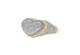 New arrived fashion two tone finger ring paved full cz stone for women men party wedding rings Jewellery whole6789127