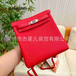 Fashion Bags ADOS Once handmade family pure hand sewing Mini bag backpack womens bag ADO palmprint Togo saddle leather heart red