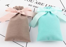 Slim Velvet Gift Bags with Satin Drawstring Bow Tie Cosmetic Lipstick Storage Packaging Pouches Boutique Retail Shop Packing Bags6732686