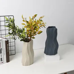 Vases Ceramic Modern Simple Exquisite Flower Pot Table Living Room Decoration Arranger Home Accessories Light Luxury