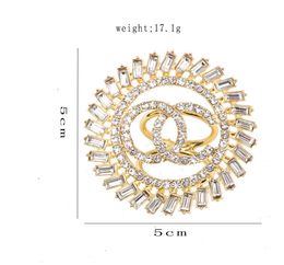 Top Quality 18K Gold Plated Brand Letter Band Rings for Mens Womens Fashion Designer Extravagant Brand Letters Crystal Diamond Met6720015