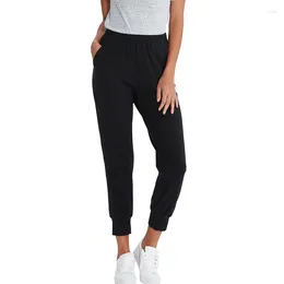 Women's Pants 94% Cotton Women Spring Autumn Casual Solid Black White Ladies Running Trousers With Pockets Clothing