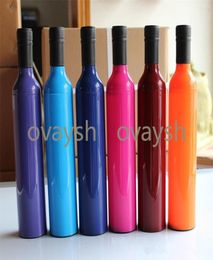 Creative Bottle Umbrella Multi Function Dual Purpose Silver Colloid Umbrellas Fashion Plastic Wine Bottles Sunshade Carry Convenie2212892