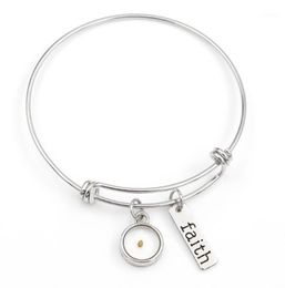 VILLWICE real mustard seed bangle bracelets faith as small as a mustard seed Jewellery for inspirational gift16311323