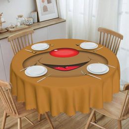 Table Cloth Round Fitted Christmas Rudolph Cosplay Waterproof Tablecloth 60 Inches Cover For Kitchen Dinning