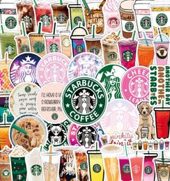 50 Stickers Coffee Drinks Cartoon Trendy Brand Water Cup Phone Case Laptop Waterproof Decoration Graffiti Sticker Small9726745