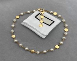 Fashion Flowers Necklace Womens Designer Jewelry Gold Chain Necklace For Women Luxury G Letters Love Jewelrys With Pearl Wedding B1749305
