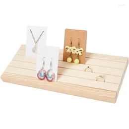 Decorative Plates 5 Slots Wooden Jewellery Holder Rustic Earring Display Stand Ring Organiser Retail Card For Pos