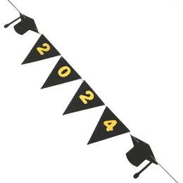 Party Decoration 2024 Graduation Banner Hanging Decors Pography Backdrop Felt Decorative Background Cloth Garland