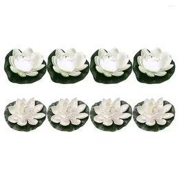 Decorative Flowers 8 Pcs Decorations Artificial Lotus Plants Floating Ponds Eva Pool