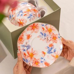 Teaware Sets Luxury Tea Set Bone China Petal Line Teapot Cup And Saucer Gift Box High-grade Porcelain