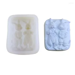 Baking Moulds 3D Resin Mold Couple Silicone Holiday Fondant DIY Plaster-Soap Epoxy Craft Making Tool