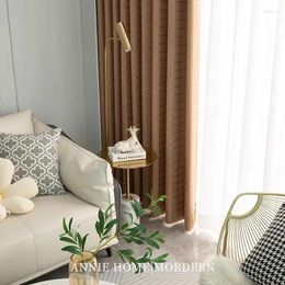 Curtain Custom Leather Pink Cross Jacquard Thickened Blackout Acoustic Curtains For Living Room Bedroom French Window Balcony