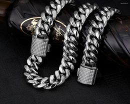 Chains Hip Hop Jewelry 18mm Iced Cuban Link Chain 18 K Miami Curb For Men Never Fading Solid Necklace3253414