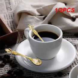 Spoons 1/2PCS Coffee Dessert Practical Household Iris Fashion Durable Kitchen Vintage Simple Portable Spoon Tool Stainless Steel