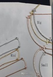 designer women mens Pendant pendants Necklace diamond Necklaces Fashion Jewellery Clavicle Chain fresh simple Personalised wedding gift with box8884929