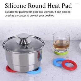 Table Mats 6PCS Anti Slip Silicone Round Heat Insulation Pad Drink Coasters Ring Shape Soft Cup Multifunctional Bowl Holding