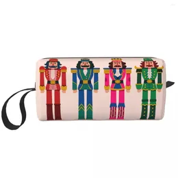 Cosmetic Bags Cartoon Toy Soldier Christmas Nutcracker Gift Makeup Bag Women Travel Organiser Storage Toiletry Dopp Kit Box Case