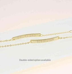 high quality gold plated 925 sterling sier Personalised custom name engraved bar charm baby kids bracelet33668958266908