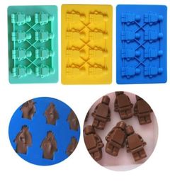 1 pcs Cake Bakeware Lego Robot Shape Silicone Ice Lattice Mould Fandont Chocolate Mold Fondant Cake Decorating Tools1813908