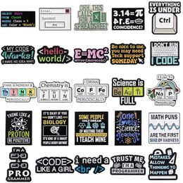 Brooches Programmer Codes Enamel Pins Creative Chemistry Science Periodic Table Brooch Lapel Badges Computer Cursor Shortcut Keys Jewelry