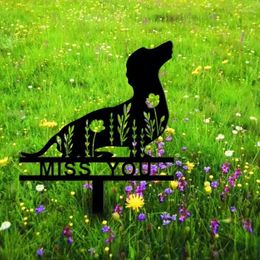 Decorative Figurines Dachshund Memorial Stake Sign - Heartfelt Sympathy Gift & Garden Decor Tribute Easy Instal