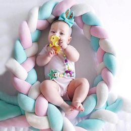 Colourful Knot Soft Baby Pillow Bumper Braided Crib Pillow Baby Bed Decoration Cushion Protector Pillows Infant Room Decorative1013791