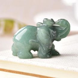 Decorative Figurines 1PC Elephant Statues Natural Stone Carved Crystal Reiki Healing Animal Gemstone Crafts Home Decoration Gift