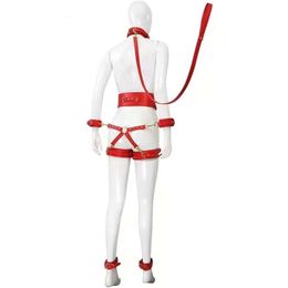 6Pcs/Set Fetish BDSM Restraints For Lovers Flirting Erotic Adult Games SM PU Leather Bondage Set Hot Porn Sex Toys Sexi Catsuit Costumes