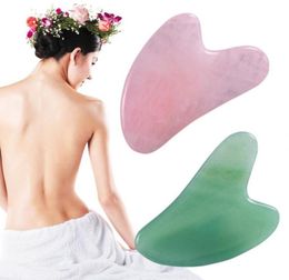 Rose quartz GUASHA Chinese Acupuncture Scraping tool back Massage Body Massager Gua Sha Board Scrape Therapy blood Circulate2188362