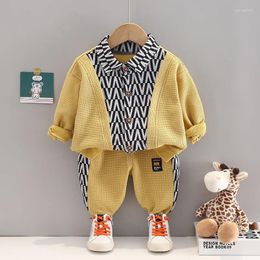 Clothing Sets Kids Boutique Set 2024 Spring Baby Boy Clothes 1 To 5 Years Patchwork Letter Long Sleeve T-shirts And Pants Boys Outfit