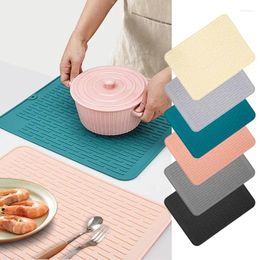 Table Mats Silicone Drying Mat Dish Bowl Cup Drain Non Slip Anti-scalding Pots Heat Insulation Tableware Pad Kitchen Utensils