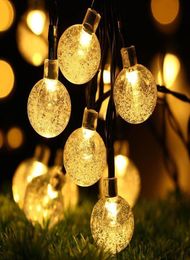 25mm LED Solar String Light Garland Decoration 8 models 20 Heads Crystal Bulbs Bubble Ball Lamp Waterproof For Outdoor Garden Chri9231371