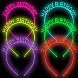 Party Decoration 6PCS Glow Supplies Luminous Headband In The Dark Birthday Hair Accessories Fluorescent Bands