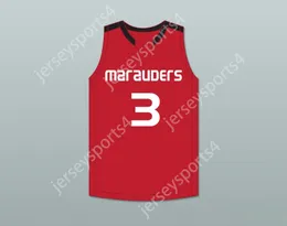 CUSTOM NAY Mens Youth/Kids MARCUS SMART 3 EDWARD S. MARCUS HIGH SCHOOL MARAUDERS RED BASKETBALL JERSEY 1 TOP Stitched S-6XL