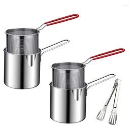 Pans Stainless Steel Deep Frying Pot Tempura French Fries Fryer Strainer Chicken Fried Pan Fritadeira Oil Philtre Kitchen Cooking Tool