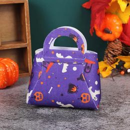 Gift Wrap 6pcs Halloween Leather Candy Bags Packaging Festival Easter Party Guest Souvenir Handheld Mini Bag