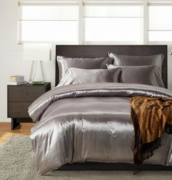 Designer Bed Comforters Sets Luxury 100 Satin Silk Bed Linen Set Home Decor Bedding Set Queen King Duvets Cover Bedclothes1022467