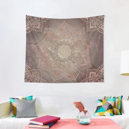 Tapestries Warm Copper Rose Gold And Dusty Pink Mandala Tapestry Nordic Home Decor Art Mural