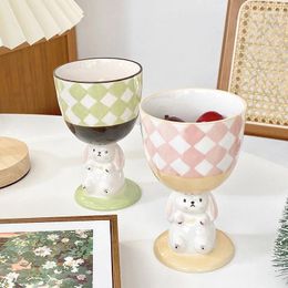 Mugs Kawaii Goblet Creative Design Coffee Milk Water Cup Ceramic Large Capacity Mug Irregular Hand Painted Drinkware
