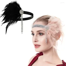 Headpieces Novelty Headband Delicate Feather For Rhinestone Tassel Hairhoop Women Decor