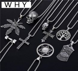 European and American men039s retro hip hop titanium steel necklace street simple round pendant alloy jewelry stainless steel h2843155