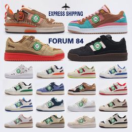 2024 Neues Luxus-Sneaker-Forum 84 Low Og Casual Shoes Schwarz weiß Gummi Grün Umlaufbahn Grau Rosa Dip gelbe Atmos Weizenbraun Blau Faden Royal Top Men Women Sneakers 36-45