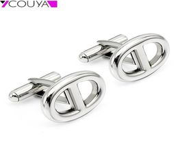 Oval 8 Shape H Stainless Steel Cufflinks Silver Color Mens Jewelry For Business Sports Cuff Links Mens Gifts 20110615362685860704